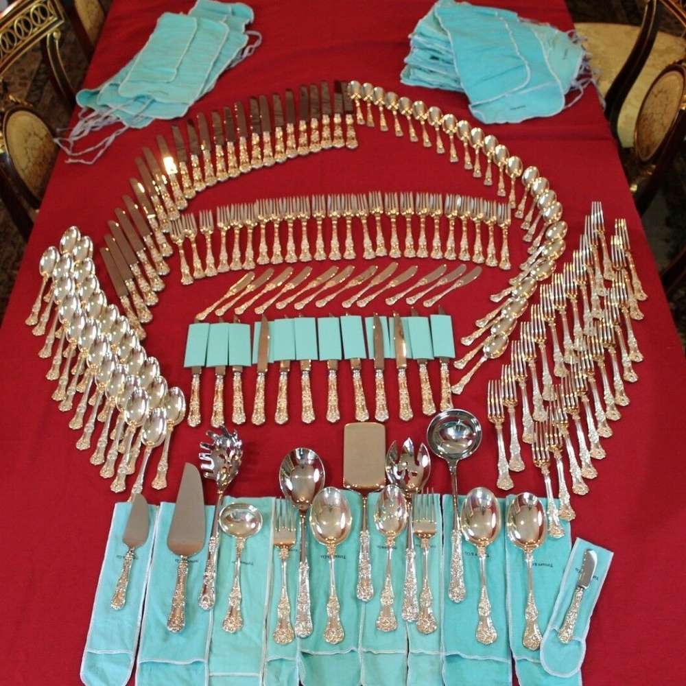 Tiffany & Co English King Silver Flatware Set